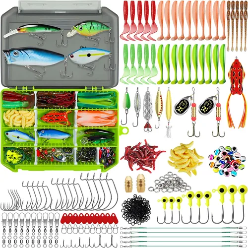Miniatura 9 de TRUSCEND Complete Fishing Lures - Tackle Box with Tackle Included - Crankbaits, Minnows, Frogs, Vibes, Poppers, Spinners, Spoons, Soft Baits, Hooks