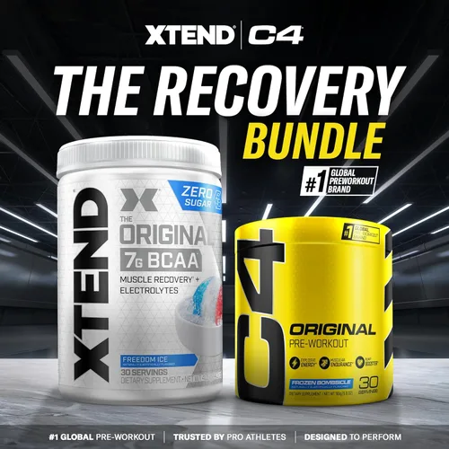 Miniatura 2 de Cellucor Original C4 - Polvo de preentrenamiento y BCAA, sabor Frozen Bombsicle, 30 porciones + XTEND BCAA en polvo, Freedom Ice, 30 porciones