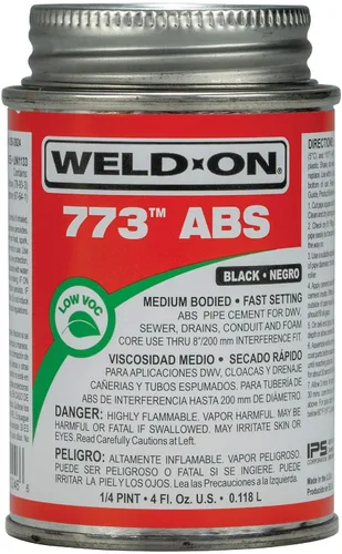Weld-On 10246 773 - Cemento solvente ABS de cuerpo medio de alta resistencia, ajuste rápido y bajo contenido de compuestos orgánicos volátiles