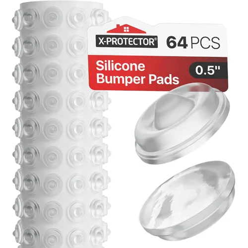 Miniatura 14 de X-Protector Tiras Amortiguadoras para Puertas de Gabinete - 40 PIEZAS - Silenciador de Puerta Transparente - Amortiguadores Premium para Puertas
