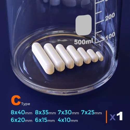 Miniatura 2 de Biomed Scientific - Barra de agitación magnética de PTFE, agitador magnético de PTFE, barras agitadoras de alto magnetismo recubiertas de teflón