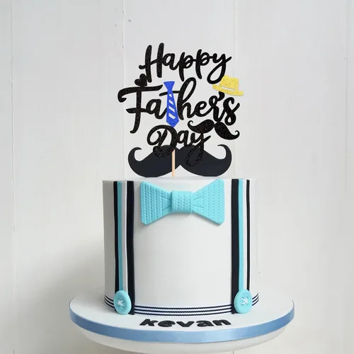Miniatura 4 de 1 decoración para pastel del día del padre con sombrero de corbata de bigote con purpurina negra, Best Dad Ever Cake Pick Super Dad Cake Pick Super