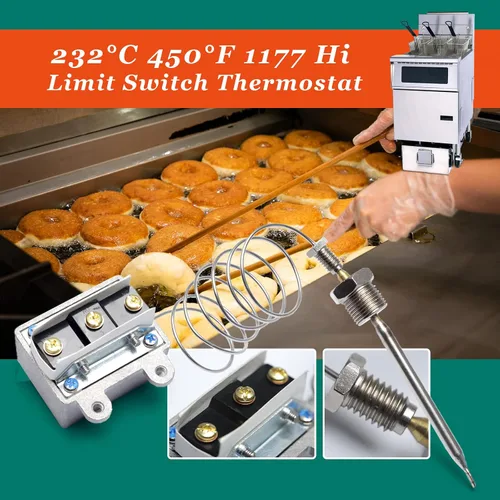 Miniatura 3 de 3/8" Mpt Stuff Box 1177 interruptor de freidora de termostato de límite alto compatible con el termostato robertshaw 301030005 compatible