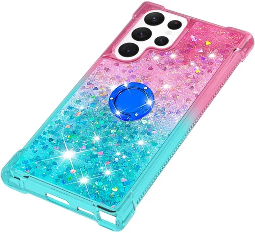 Miniatura 6 de Funda para Samsung Galaxy S22 Ultra, Gradient Quicksand Series Glitter Bling Flowing Liquid Flotante TPU Bumper Cushion Reforzado Corners Women