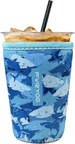 Miniatura 88 de Fundas de neopreno reutilizables aisladas para café helado, fundas para tazas de café helado, fundas para bebidas heladas y calientes