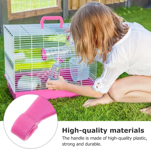 Miniatura 8 de Zerodeko 10 manijas de jaula para mascotas, accesorios de piezas de repuesto para jaulas para mascotas, fácil instalación, cómodo de sostener, mango