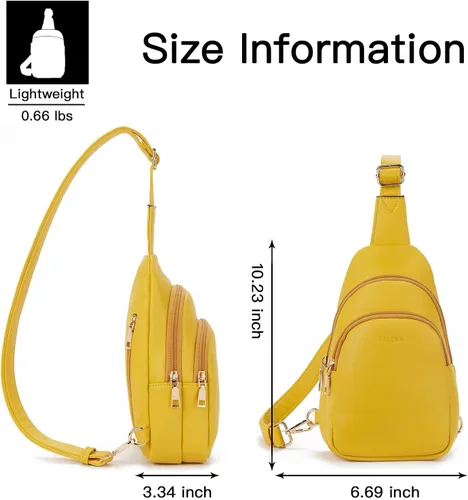 Miniatura 5 de Telena Riñonera pequeña para mujer, de cuero, cangureras, bolsa de pecho para mujer