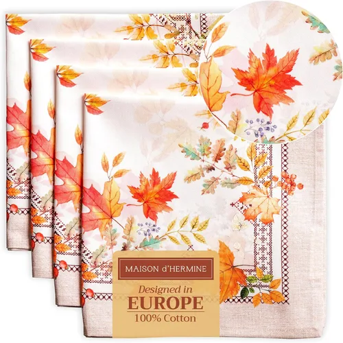Miniatura 168 de Maison d' Hermine Happy Florals - Juego de 4 servilletas 100% algodón suave y cómodo perfectas para cenas familiares, bodas, fiestas de cóctel, 063
