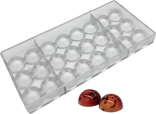Miniatura 8 de Molde de policarbonato para esferas de chocolate de 2.7 cm, molde pequeño para caramelos redondos (xs 1.06 pulgadas)