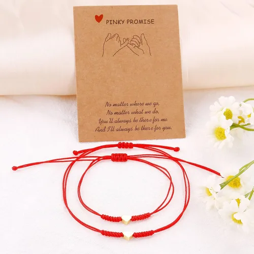 Miniatura 9 de Regalos para el día de la madre para mamá, hilo rojo, para madre e hija, juego de 2 pulseras de corazón a juego para mamá y yo, pulsera roja