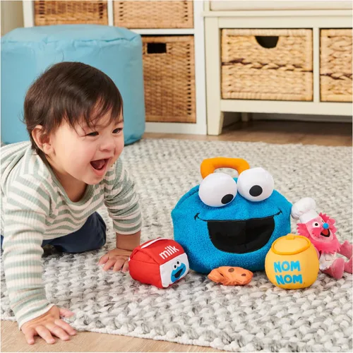 Miniatura 4 de GUND Sesame Street Juego Oficial de Cookie Monster y Gonger, Juego de Juguetes Sensoriales de Felpa Premium para Edades de 1 Año en Adelante, Azul