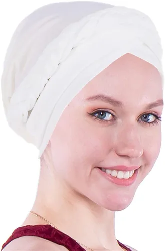 Gorro de quimioterapia para la cabeza del cáncer étnico, bohemio, preatado, trenzado trenzado, turbante