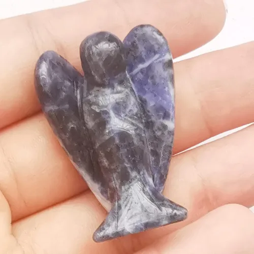 Miniatura 15 de Estatua de ángel guardián de oración de cristal curativo de jade verde natural, 1.5 pulgadas, tallado en bolsillo, figuras de piedra de palma