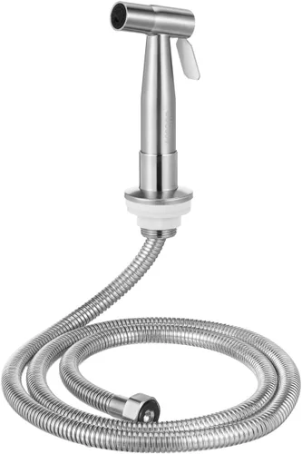 Operitacx Pulverizador de fregadero con manguera, rociador lateral de cocina de acero inoxidable 304, conector de 1/2 pulgada para lavar verduras y