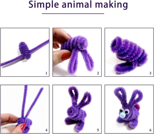 Miniatura 4 de 100 Piezas Limpiapipas Morados, Limpiapipas para Manualidades DIY Artes y Artesanías Decoraciones, Tallos de Chenilla (Morado)