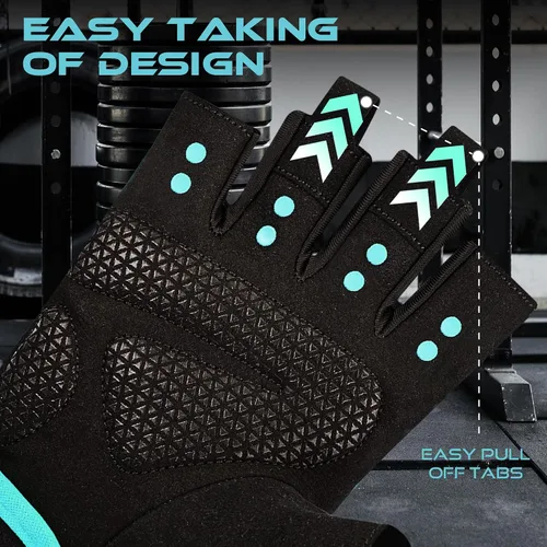 Miniatura 7 de BEAST RAGE Guantes de entrenamiento para hombres y mujeres, guantes de gimnasio sin dedos con protección de la palma, transpirables y ligeros