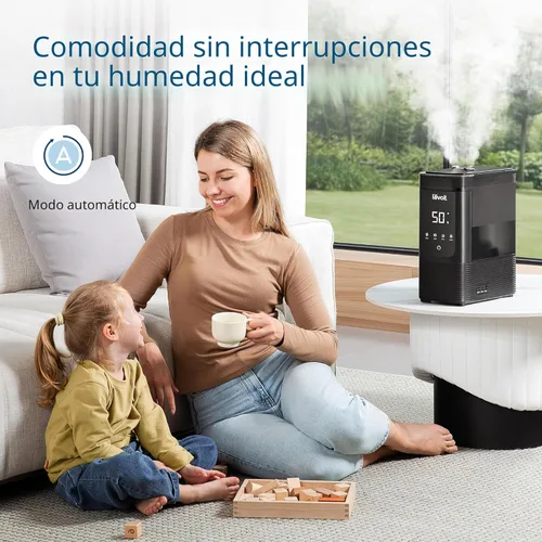 Miniatura 5 de LEVOIT Humidificadores inteligentes de niebla fría y cálida de 6 L para dormitorio del hogar, tiempo de funcionamiento de 60 horas y humedad Negro