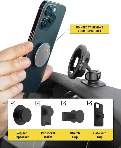 Miniatura 7 de Scosche MagSafe - Soporte magnético para teléfono para salpicadero de automóvil y ventilación con rotación de 360°, soporte de teléfono celular 2