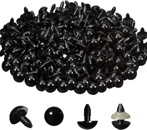 320 piezas incluyen 160 ojos de seguridad de 0.394 pulgadas (0.394 in), ojos de seguridad de plástico para manualidades con 160 arandelas para