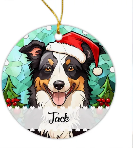 Miniatura 10 de Airedale Terrier - Adorno de Navidad para perro, regalo para Acción de Gracias, perros personalizados con sombrero de Navidad, adornos de Airedale