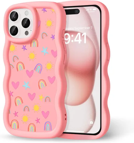 Miniatura 22 de Compatible con iPhone SE/8/7 Funda para Mujeres y Niñas, Marco Ondulado Rizado con Patrón Lindo, Estética Delgada Suave Silicona TPU Parachoques
