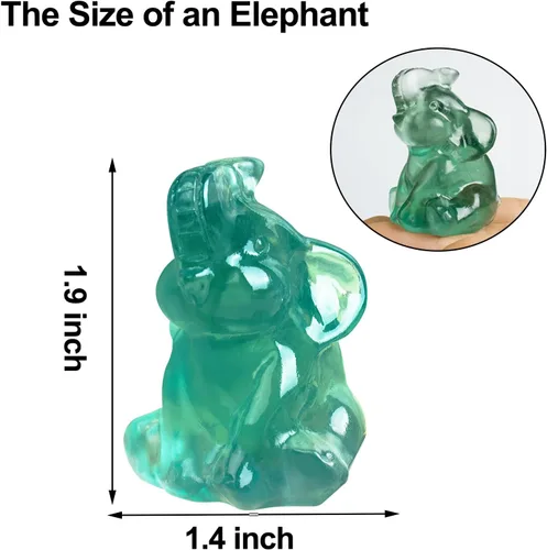 Miniatura 2 de Figura de elefante de fluorita tallada a mano, Feng Shui, regalo para amor, armonía, accesorios de escritorio, regalos para mujeres, adorable
