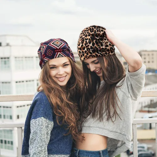 Miniatura 2 de Geyoga 4 piezas de gorro de satén de seda para mujeres durmiendo, gorro de dormir de doble capa, gorro de dormir holgado