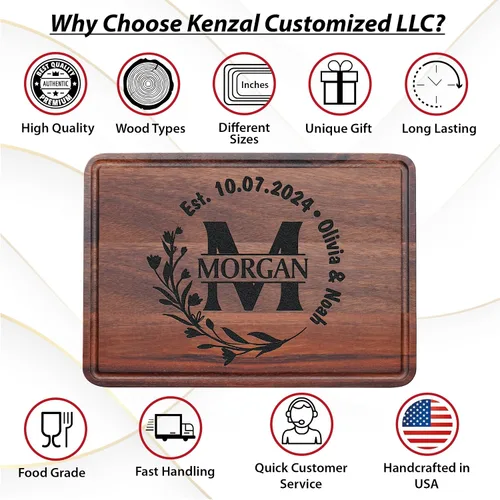 Miniatura 7 de Tabla de cortar personalizada, regalo para parejas para boda, aniversario, inauguración de la casa, compromiso, Navidad, cumpleaños, tablas