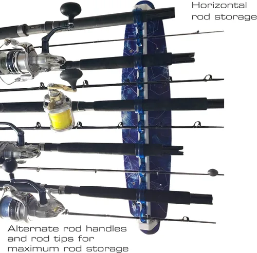 Miniatura 8 de Rush Creek Creations Reel Salty - Soporte para caña de pescar impermeable para 10 cañas de pesca de agua salada + equipo de pesca y accesorios