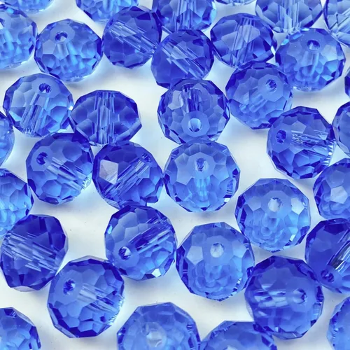 Miniatura 15 de 50 piezas de cuentas de cristal facetadas de 10 mm con orificio para pulseras, collares, aretes, joyería DIY, manualidades (Amarillo Dorado)
