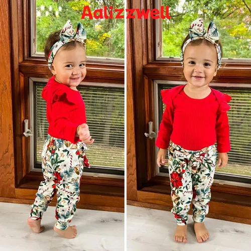 Miniatura 147 de Aalizzwell Conjunto de mameluco acanalado para bebé recién nacido prematuro para otoño e invierno
