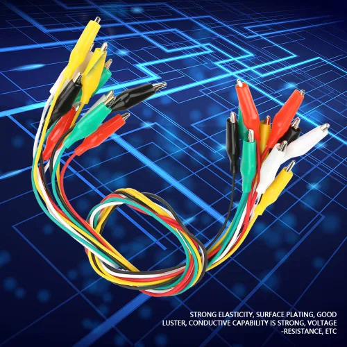 Miniatura 2 de Clips, 10 cables de alambre de doble extremo, cables de prueba de clip de 19.7 in/20 pulgadas con clips aislantes para pruebas eléctricas, 5