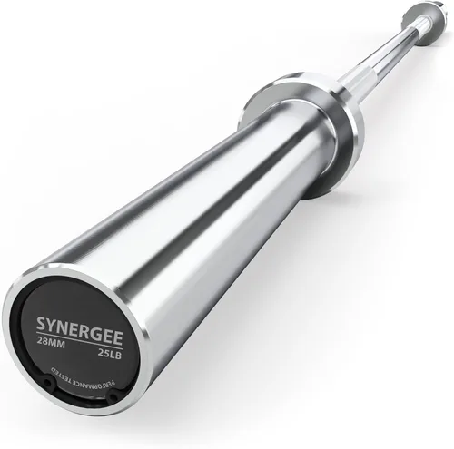 Synergee Barra olímpica de 20 libras y 25 libras, barra de peso olímpica de 2 pulgadas para entrenamiento de fuerza, sentadillas, peso muerto y d)