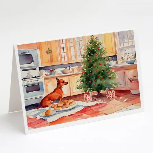 Miniatura 36 de Caroline's Treasures DAC3884GCA7P Paquete de 8 tarjetas en blanco de Navidad con galletas de husky siberiano Tarjetas de felicitación con sobres