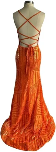 Miniatura 6 de TIRAS Vestidos de fiesta de lentejuelas de sirena 2024 cuello en V brillante correa de espagueti formal vestido de fiesta de noche con abertura CM251
