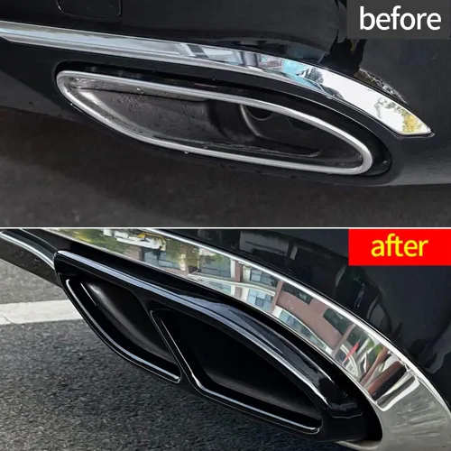 Miniatura 2 de Salidas de escape de garganta de tubería Cubierta trasera Trim para Mercedes-Benz Clase S W223 S580 S560 S450 S500 S63 AMG S580e Accesorios