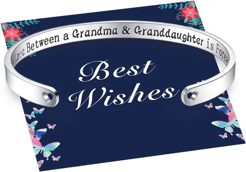 Miniatura 11 de Pulseras inspiradoras para abuela, mamá, hija, sobrina, tía, grabado, mensaje oculto, pulsera de acero inoxidable, corona de cumpleaños, joyería