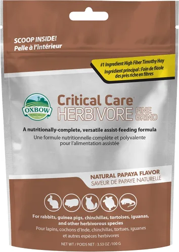 Miniatura 9 de Oxbow Critical Care Herbivore, Comida de Emergencia para Cobayas, Comida para Conejos para Recuperación, Hecha con Heno de Timothy, Sabor a Anís