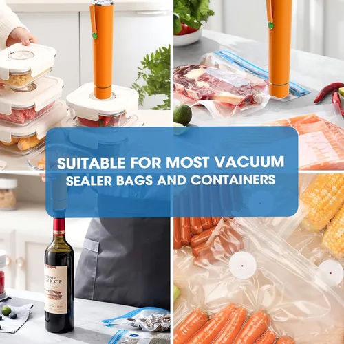Miniatura 5 de Máquina selladora al vacío, selladora al vacío portátil de mano con 40 bolsas de vacío reutilizables con cremallera