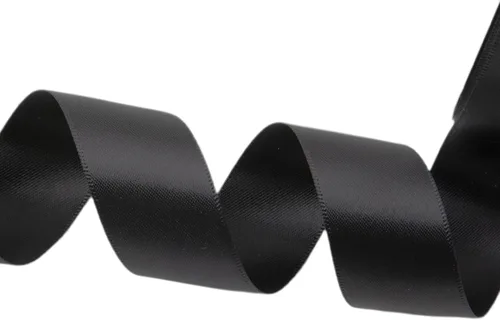 Miniatura 2 de QIANF Cinta negra de satén de doble cara de 1 pulgada para envolver regalos, lazos para el pelo, hacer silla, banda para el día de San Valentín