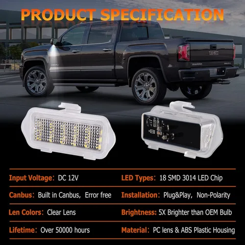 Miniatura 4 de POPMOTORZ Luces LED para espejo lateral para Chevy Silverado GMC Sierra 1500 2500,1500 Classic, GMC Yukon/Yukon XL, Chevy Tahoe/Suburban/Avalanche