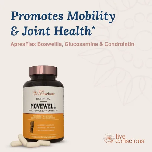 Miniatura 5 de Live Conscious Glucosamina condroitina con MSM, ácido hialurónico y más - Suplemento de salud articular MoveWell