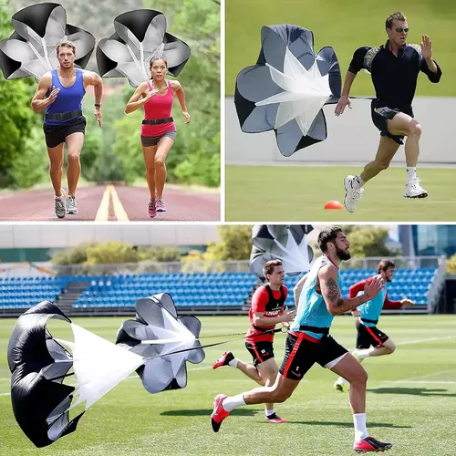 Miniatura 3 de N/A" SooGree - Paracaídas para correr, entrenamiento de velocidad de 56 pulgadas, paracaídas de resistencia para niños, jóvenes y adultos