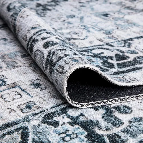 Miniatura 4 de Bloom Rugs Alfombra lavable antideslizante de 2 x 3 pies – Alfombra tradicional oriental azul mezclilla para sala de estar, dormitorio, comedor