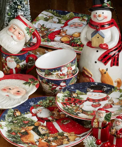 Miniatura 2 de Magic of Christmas - Tazas de muñeco de nieve de 16 onzas, juego de 4 tazas festivas con escenas de animales de invierno caprichosas, perfectas
