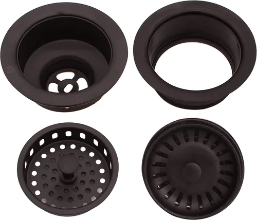 Miniatura 3 de Westbrass CO2165S-12 Combo PACK 3-1/2 pulgadas estilo poste grande cesta fregadero cocina colador y desagüe de eliminación de residuos con colador