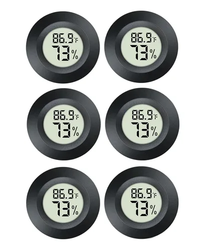 Miniatura 10 de JEDEW Paquete de 2 termómetros higrómetros, medidor digital de humedad para interiores y exteriores, monitor de humedad para reptiles