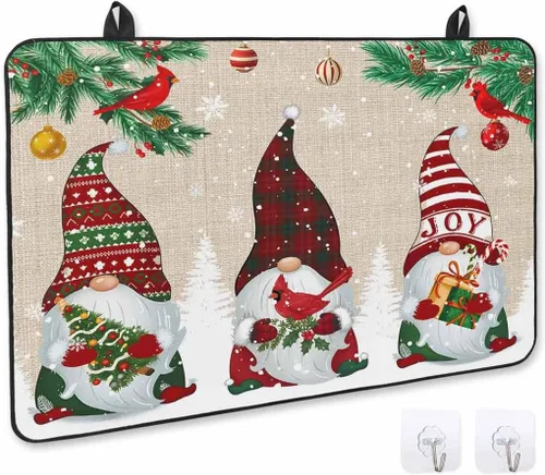Miniatura 11 de Cubierta de estufa para estufa eléctrica, diseño de Navidad, invierno, fondo rojo nieve, cubierta superior de estufa para parte superior de vidrio