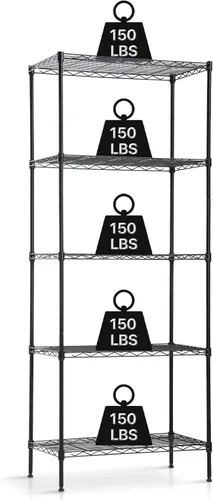 Miniatura 10 de Estantería de 3 niveles, estantería pequeña ajustable para armario, estantes de almacenamiento de cocina con ruedas, organizador de alambre de acero