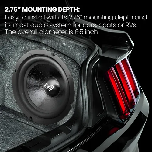 Miniatura 6 de Pyle Altavoz de audio para automóvil de 6.5 pulgadas de rango medio, sistema de altavoces de rango medio sellado de alta potencia de 300 vatios